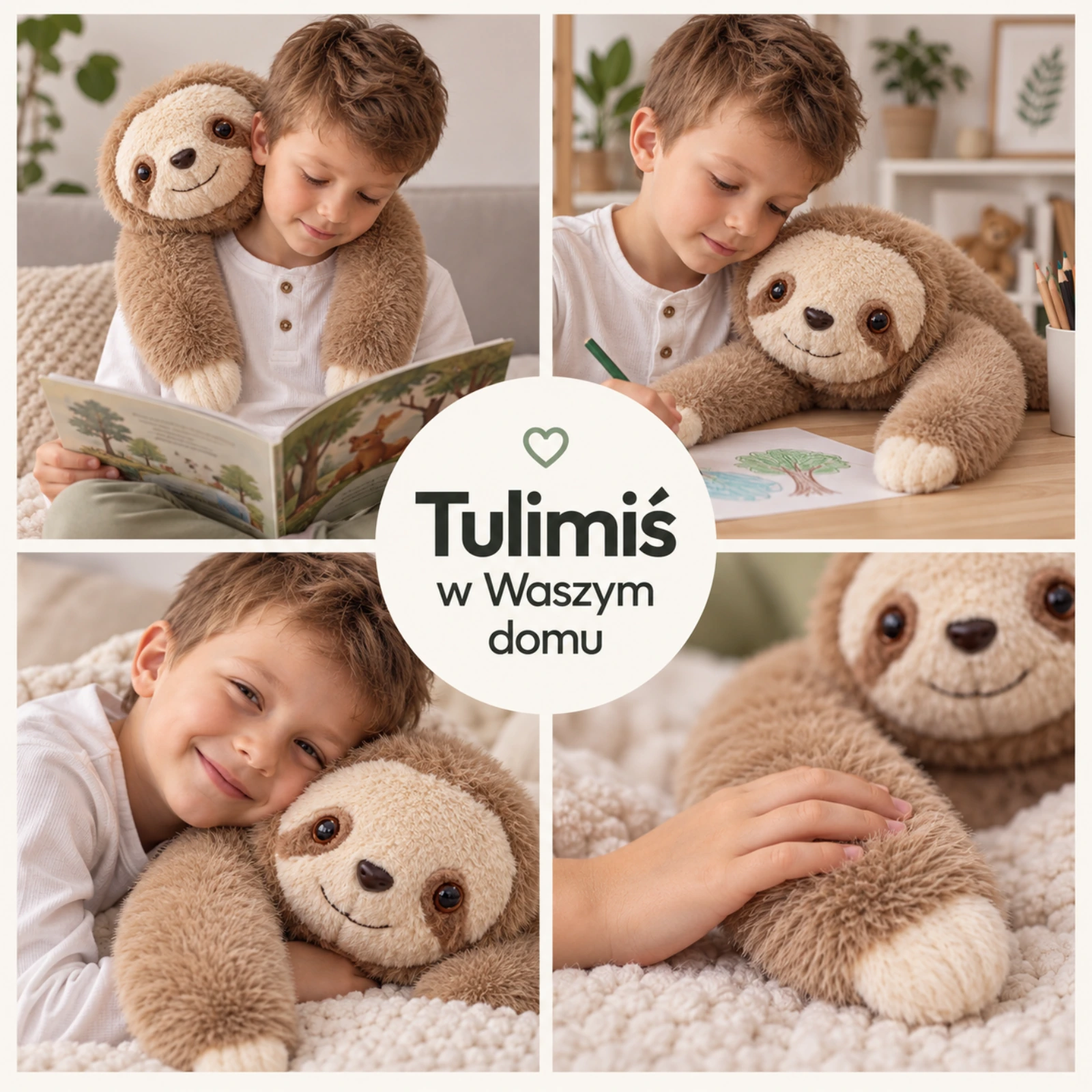 Codzienne chwile z Tulimisiem leniwcem w domu: czytanie, rysowanie, przytulanie i głaskanie futerka